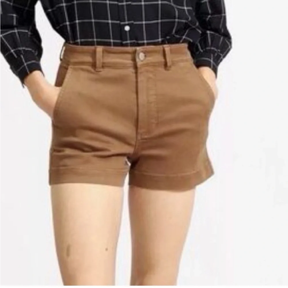 Everlane High Waist Brown Shorts - Picture 1 of 6